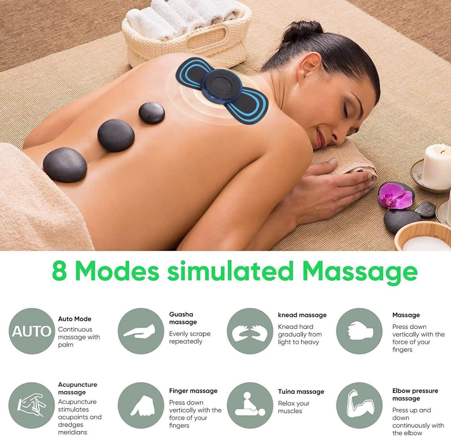 Portable Mini Massager | Electric Neck Massager | EMS Cervical Massage Patch | For Muscle Pain Relief & Shoulder Relax | Portable Neck Massage