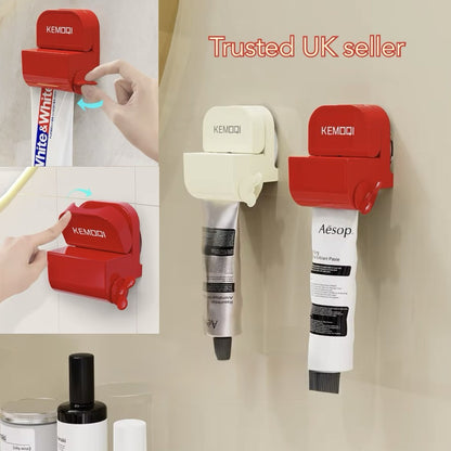 Toothpaste Rolling Tube Squeezer Dispenser Bathroom Accessory Wall Mounted CREAM